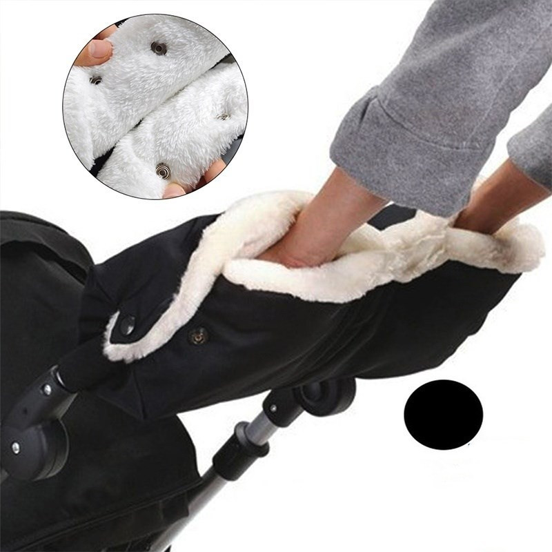 NEU Kinderwagen Handwärmer Handschuh für Kinderwagen Handmuff muff Schwarz DHL 