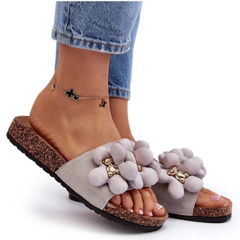 Butosklep Damen-Sandalen in Grau mit Verzierungen Bunlia 37