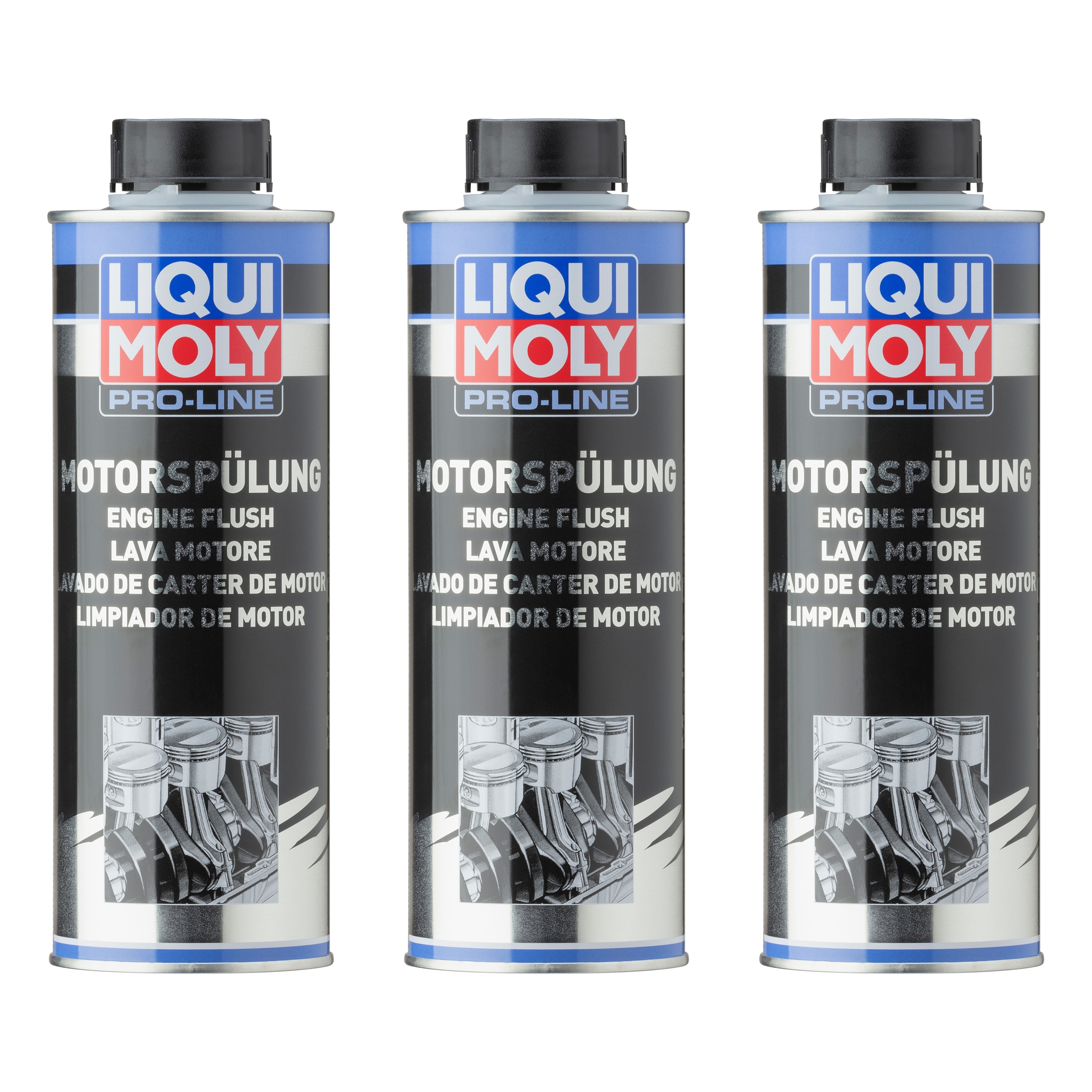 LIQUI MOLY 3x Pro-Line Motorspülung 500ml Motoröl Additiv Diesel /-Benzin-Motoren