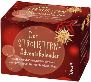 Adventný kalendár so slamenými hviezdami