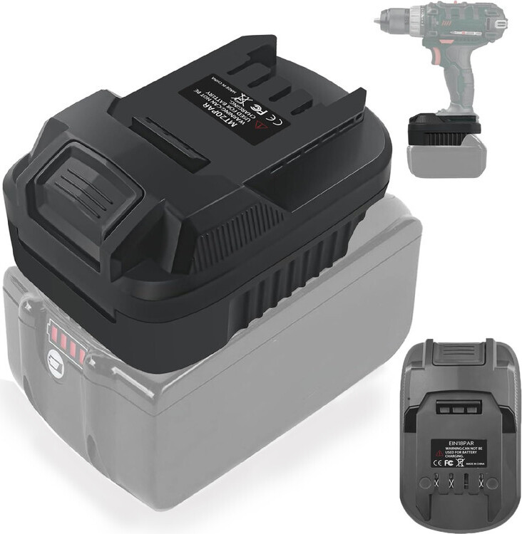 ele eleoption GBA 18 V Li-Ion-Akku Battery Adapter Battery Konverter verschleißfest Feuchtigkeitsbeständig für auf Parkside 20 V XTeam Tools Akku-Bohrschrauber 18PAR