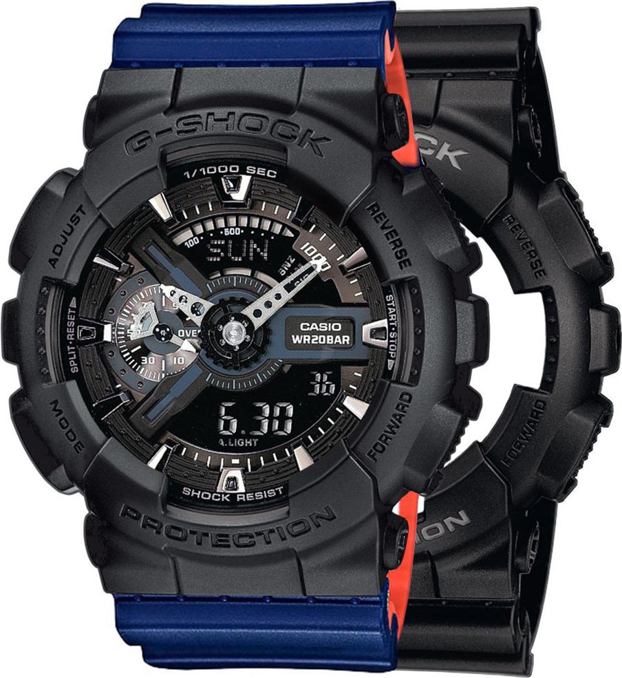 Zegarek Casio G-Shock SET GA-110-1BER + BEZEL 10358741 + PASEK 10527467 20BAR