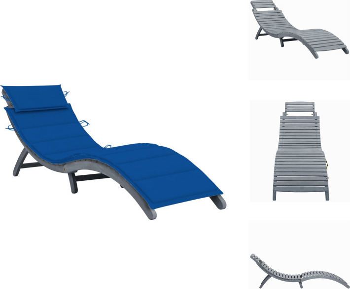 vidaXL Lehátko s vankúšom sivé z masívneho dreva akácie - Lehátka