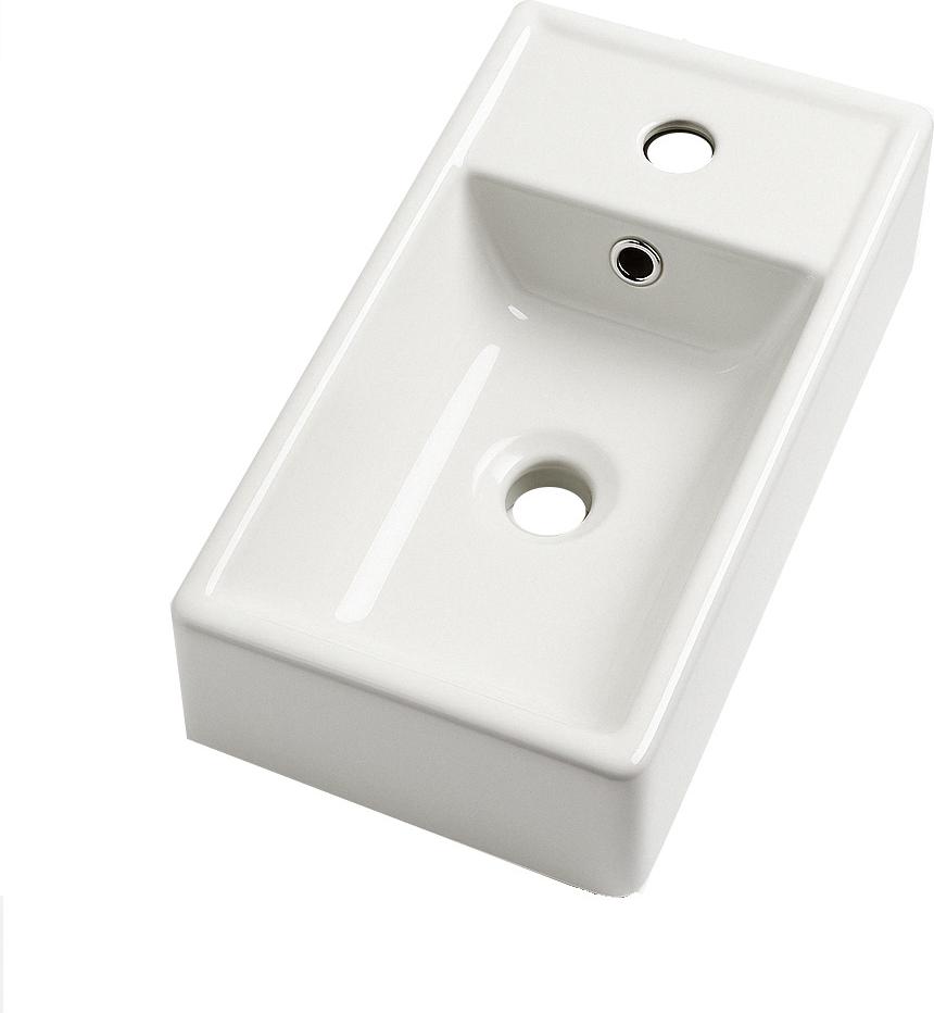 Badplaats Waschbecken Apollo 40 x 22 cm – Weiß – Waschbecken für Waschbeckenunterschrank WSDTMIN40