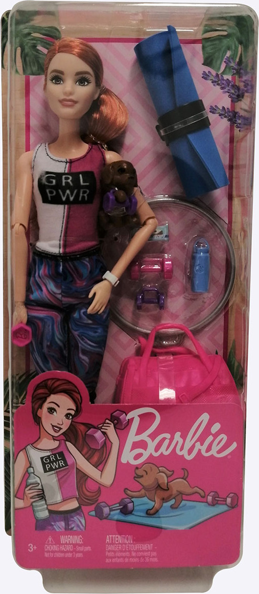 Barbie Wellness & Fitness Puppe Mit Hund - Inkl. 9 Zubehörteilen Wie Yogamatte & Hula-Hoop