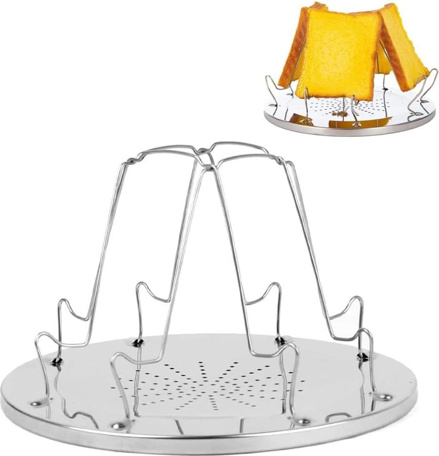 snq Camping Toaster f¹r Kocher, 4 Scheiben Camping Toast Racks Faltbarem, Tragbarer Toastablett Toastregal f¹r Gasherd, Outdoor, Toaster Camping Zubeh?r HWL-READ-03704