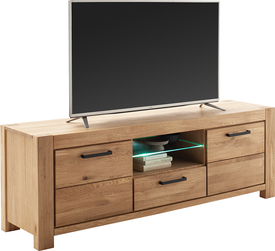 Lomadox Lowboard 192 cm mit Beleuchtung, Wildeiche teilmassiv geölt, SELISTE-06 LA06-SELISTE-06-SET3