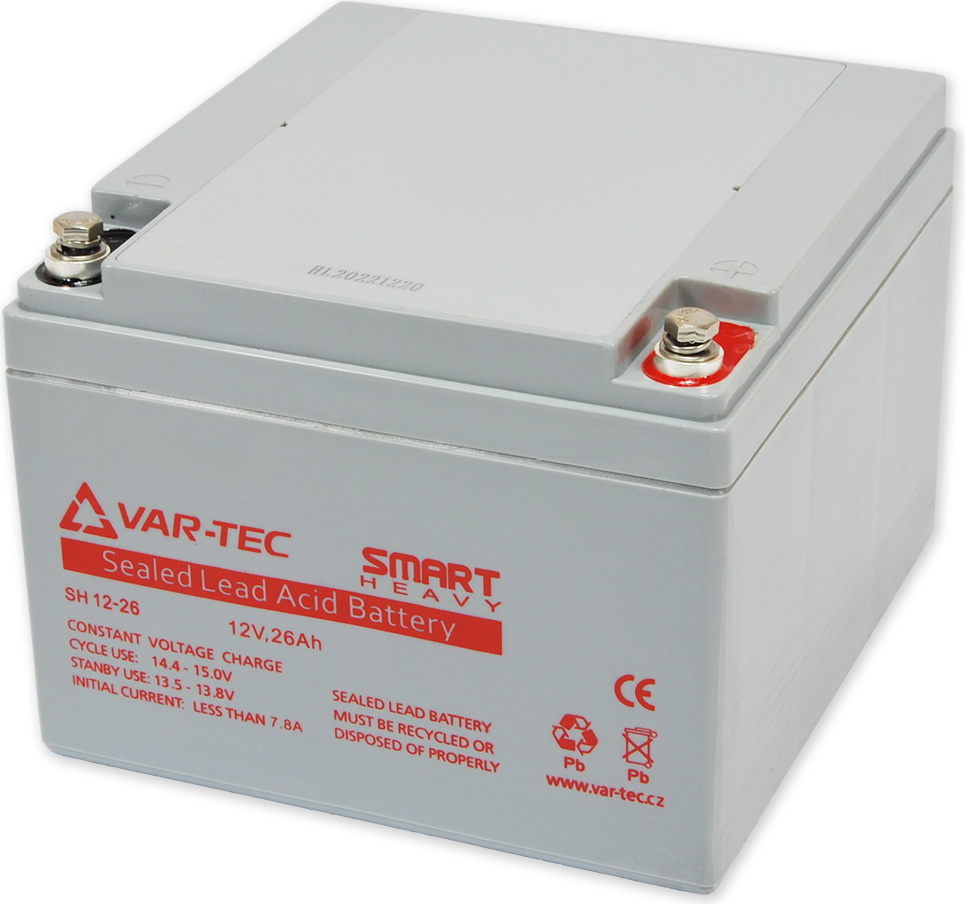 VAR-TEC Smart Heavy 12V/26Ah - Batterie SH12-26, Lebensdauer 6-10 Jahre