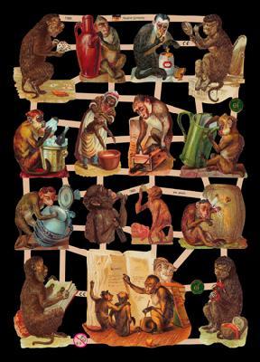 Ernst Freihoff Papierwarenvertriebsges Glanzbilder - Affen Motiv 1