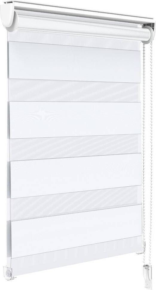 VOUNOT® Doppelrollo klemmfix ohne Bohren, Duo Rollo Klemmrollo für Fenster und Tür, 100x150 cm, Weiß VOUNOT Rollo Tag