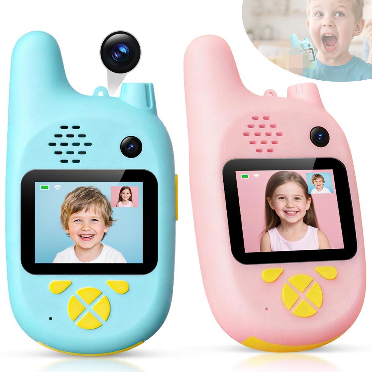Dopwii Kinder Walkie Talkies mit Video Funktion 2pcs - Visuelle Walkie Talkies mit 2 Zoll IPS Bildschirm, Video Walkie Talkie Kinder Walky Talky Aufladbar KAUF-WOHN-CE2398-020