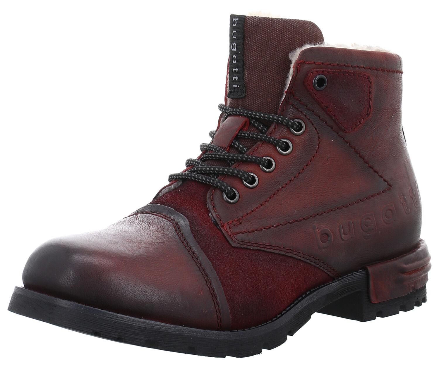 Bugatti Herren Stiefel 49618-42, 49618-43, 49618-44 BUG-3216115N3514 darkred/darkred 44