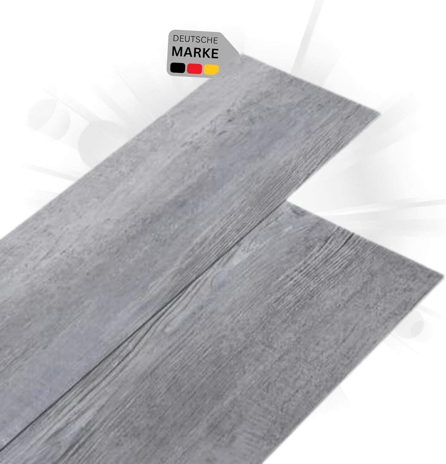 DELUKE® Laminat Dielen PVC selbstklebend wasserfest | 2mm Stärke, Rutschfest | Vinyl Bodenbelag Laminatboden Nachbildung-Dielen Fußbodenlaminat Boden Planken Dielenboden Vinylboden | Holzgrau , 2,51 m²