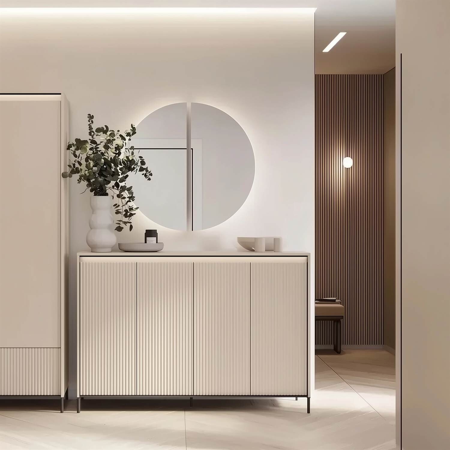 Lukmebel Breite Kommode TREND 4D mit LED-Beleuchtung LEN00052