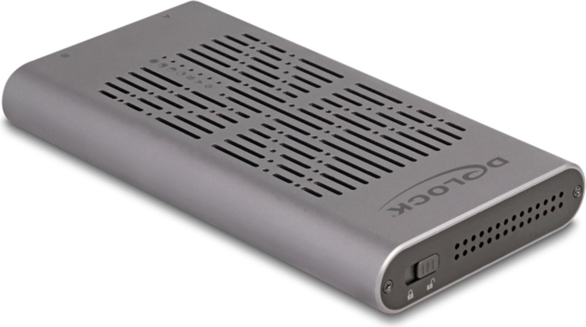 Delock - Speichergehäuse - 20 Gbps, Klonfunktion - M.2 - M.2 NVMe Card - USB-C - Grau 42027