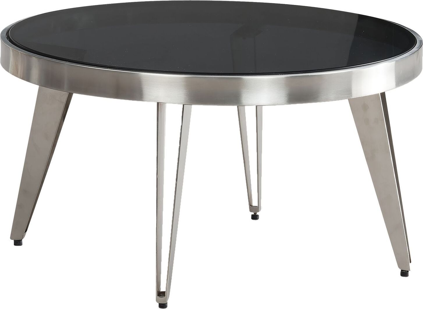 Manahee Design | Couchtisch Glas Metall | Schwarz und Silber | 60x60x33 cm A114378