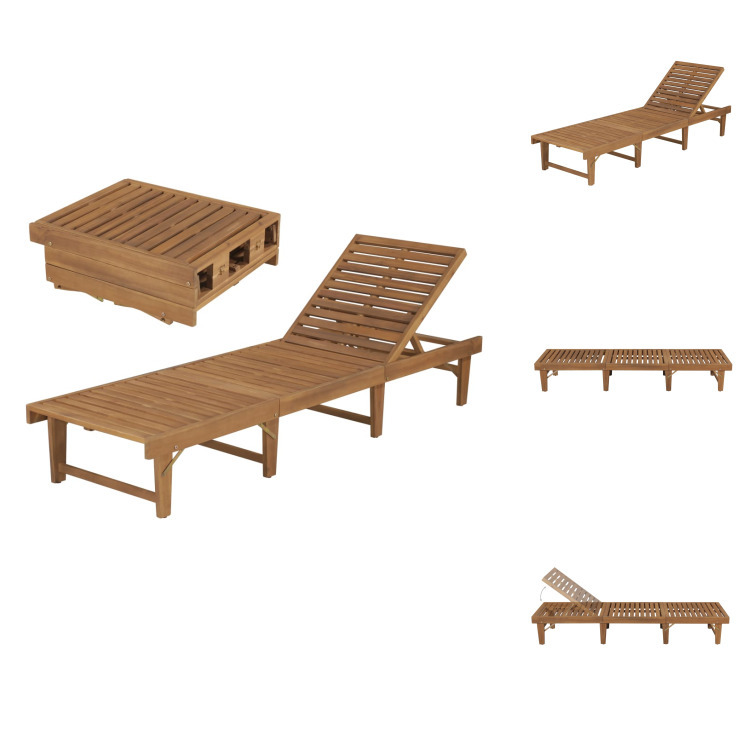 vidaXL Skladacie lehátko z masívneho dreva akácie - Lehátka