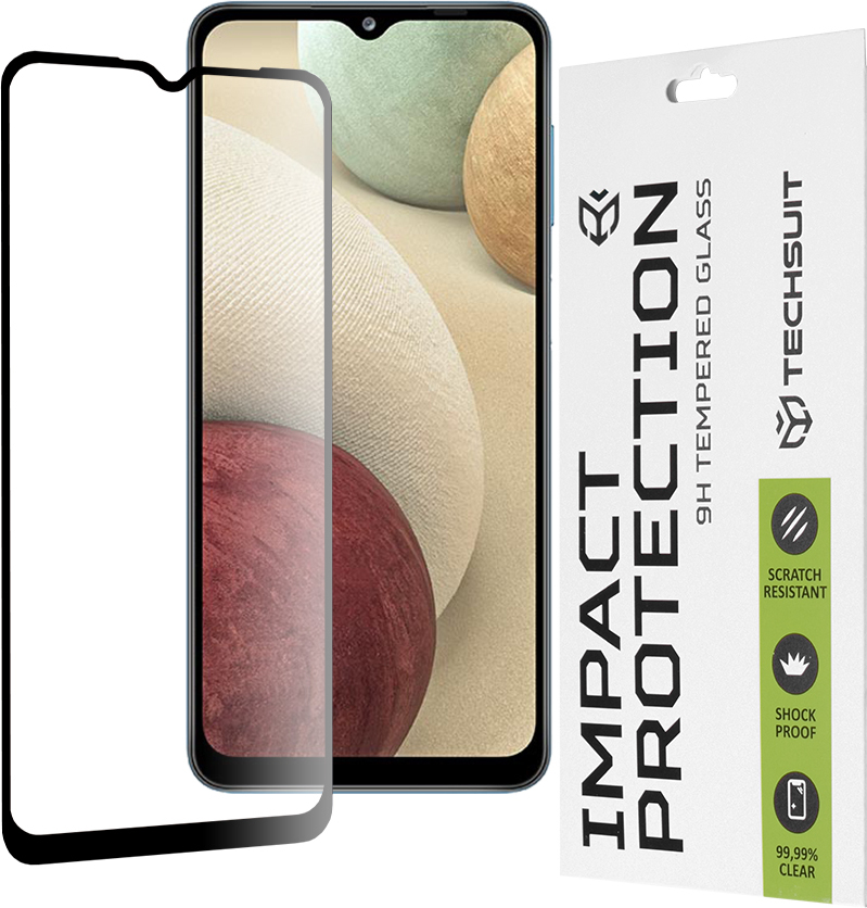 Techsuit Full Cover Ochrana displeja pred nárazmi pre Samsung Galaxy A02/A12/A32 5G/M12 - čierna