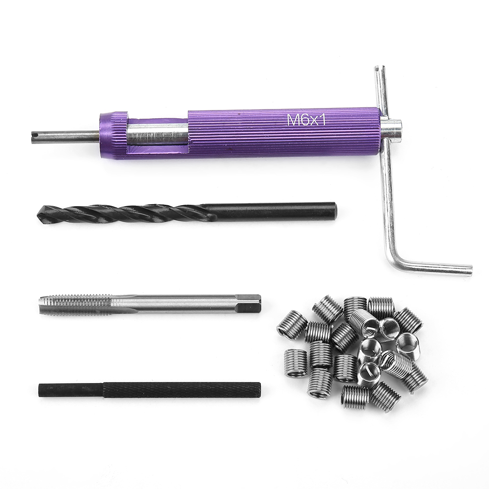 Cocosity Gewinde-Reparatur-Werkzeug,Gewinde-Reparatur-Set,M6-Gewinde-Reparatur,Gewinde-Einsätze-Reparatur,Gewinde-Auto-Reparatur