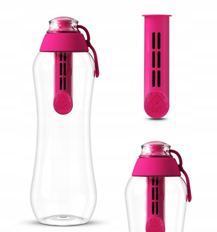 Dafi 2er-Pack Filterflasche Mit Deckel – Für Sauberes, Leckeres Leitungswasser Unterwegs (Rosa)