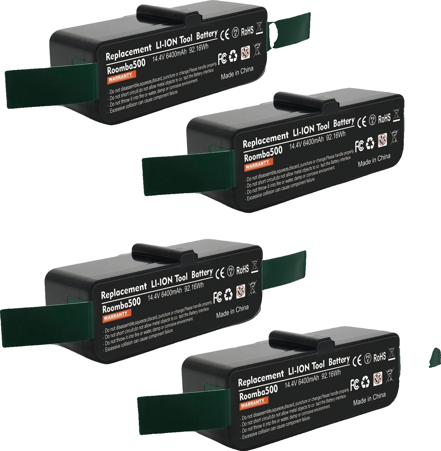 batéria iRobot Roomba, 6400 mAh Li-Ion, dlhotrvajúci výkon, 4 kusy, 14,4 V