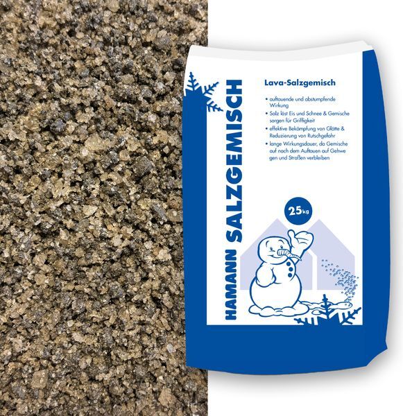 Hamann Lava Salz Gemisch - 40x25kg Streugut Für Eis & Schnee