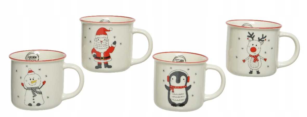 Porcelánový vianočný hrnček na kávu biely 10,5 x 11,5 cm 1ks