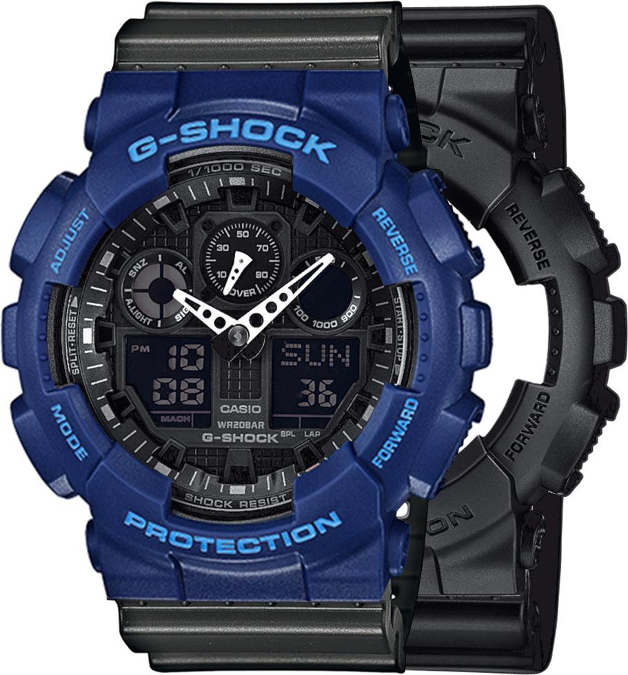 Casio G-Shock SET GA-100-1A1ER hodinky + BEZEL 10527398 + BAND 10467764 20BAR