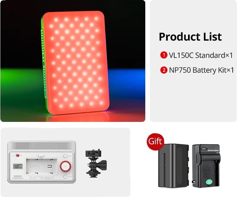 Video svetlo, verzia RGB, nastaviteľný jas, VL15C Kit 2