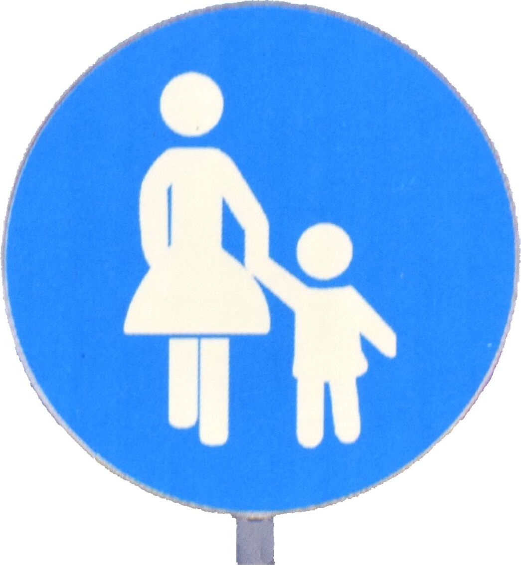 Marabella Spiel-Set Verkehrsschilder Verkehrsübung Mobil Baustelle, Achtung Kinder, Gehweg, Motiv:Gehweg YTL621 Gehweg