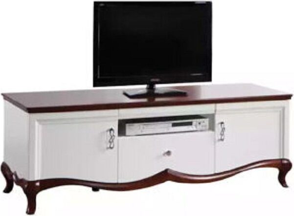 Wohnzimmer TV-Schrank Holz Luxus Weiß JVmoebel