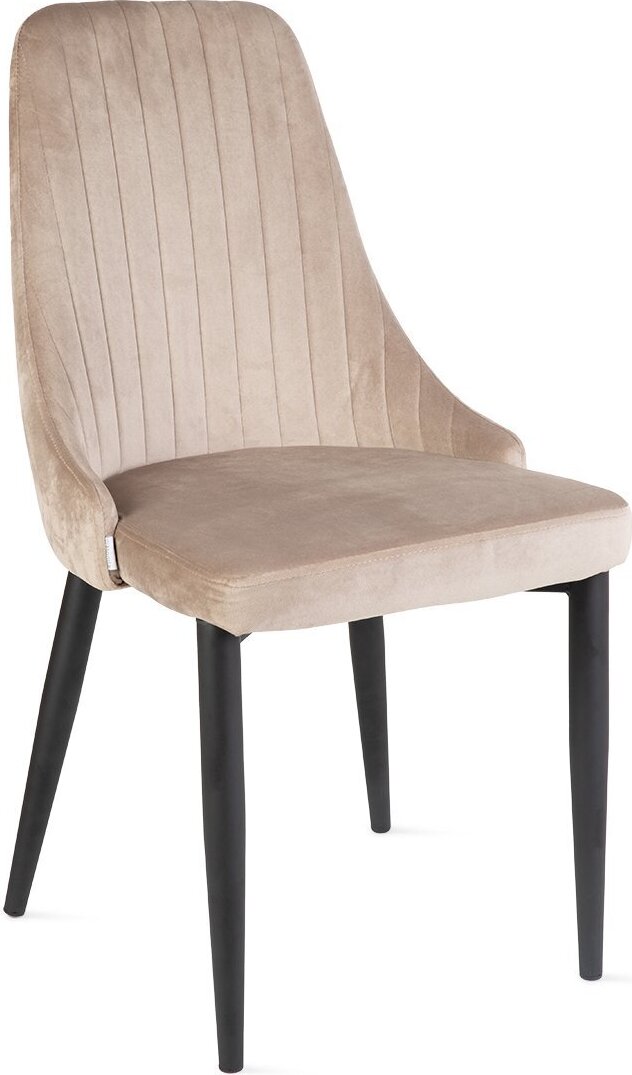 Stuhl Wohnzimmerstuhl Küchenstuhl Esszimmerstuhl Lehnstuhl LOUIS Velourssthul beige 44x59x88 cm HOMLA