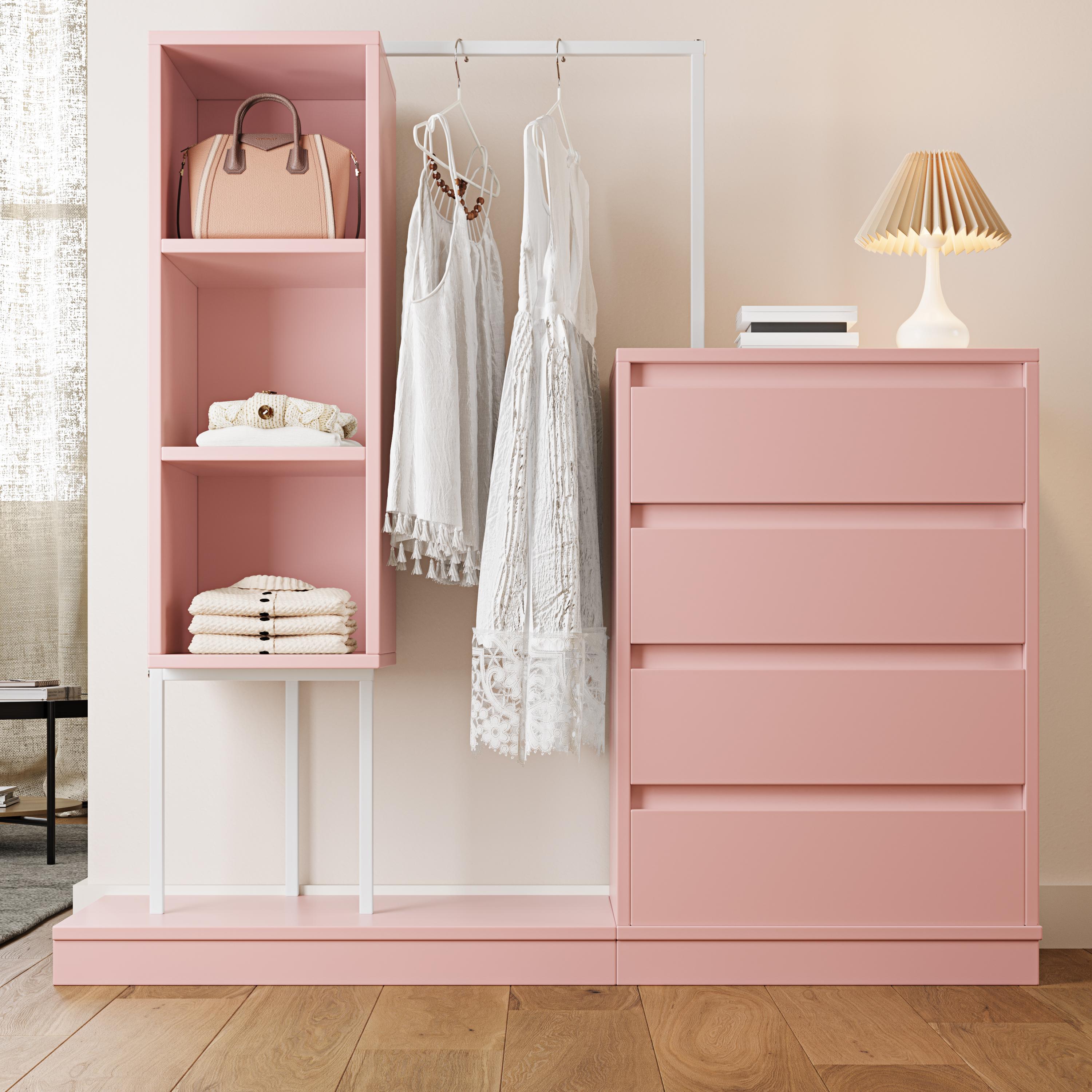 Appendiabiti Ad Angolo In Metallo – 190 Cm, Con Asta E 2 Ripiani, Salvaspazio, Carico Max 20 Kg, Design Minimalista