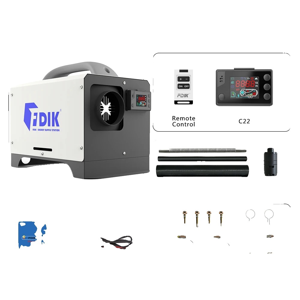 5KW naftový ohrievač vzduchu, 12V LCD spínač, kompaktný dizajn, 5KW 12V