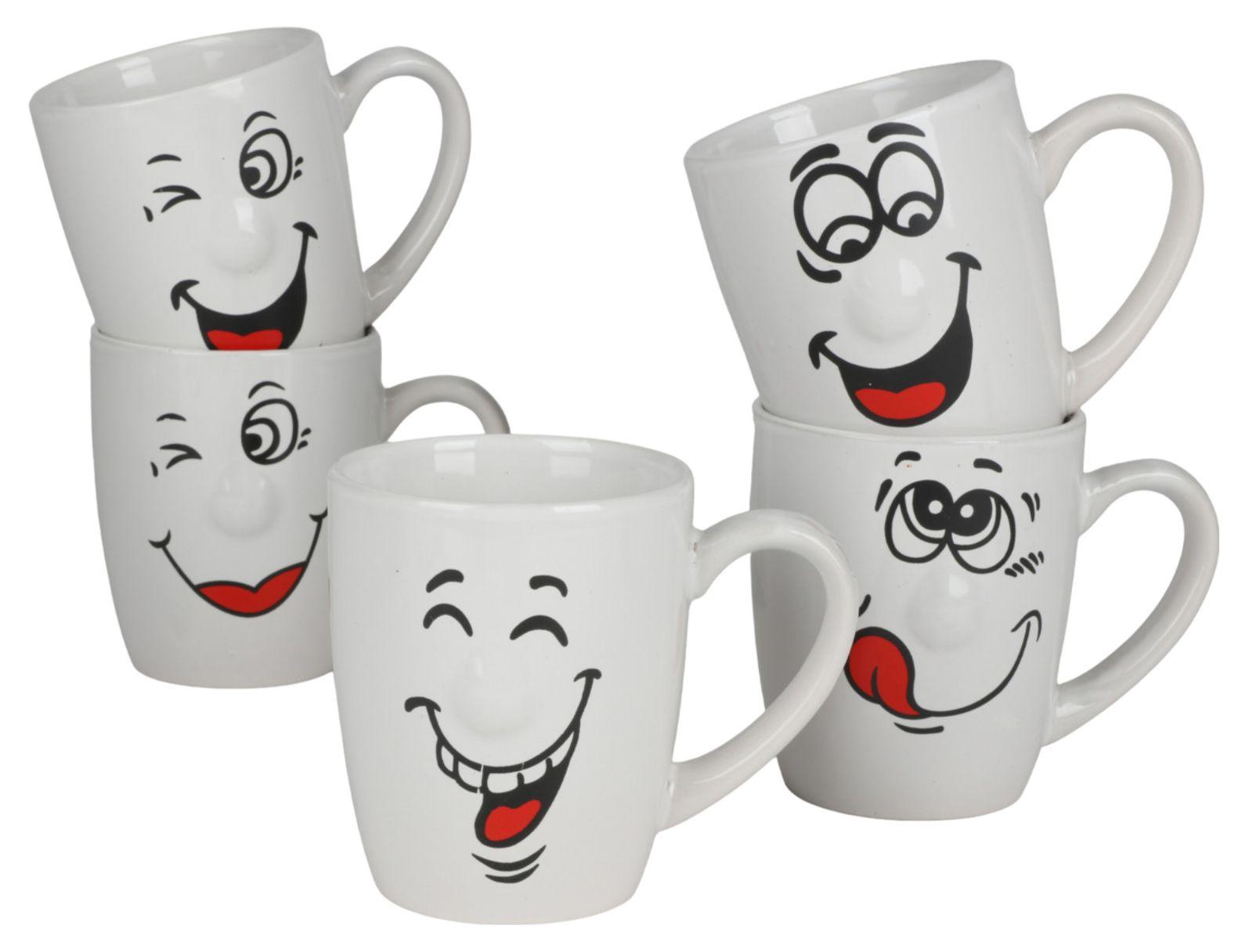 Kaffeebecher mit Smiley-Gesicht 300ml Kaffeetasse