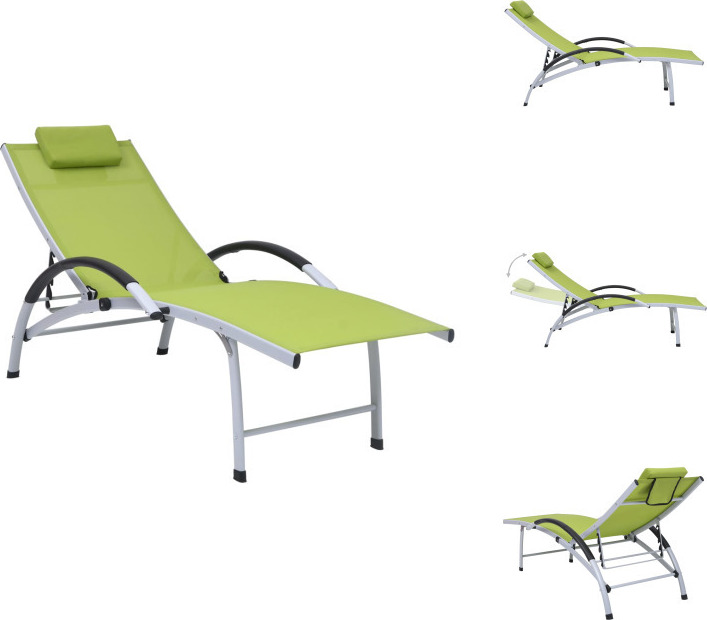 vidaXL Lehátko Aluminium Textilene Green - Lehátka