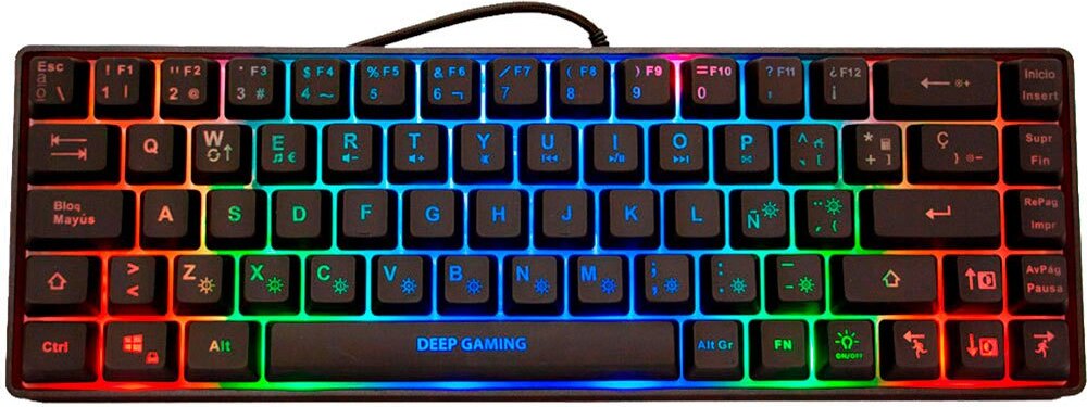 Tastatur CoolBox DG-TEC65-RGB Schwarz Qwerty Spanisch