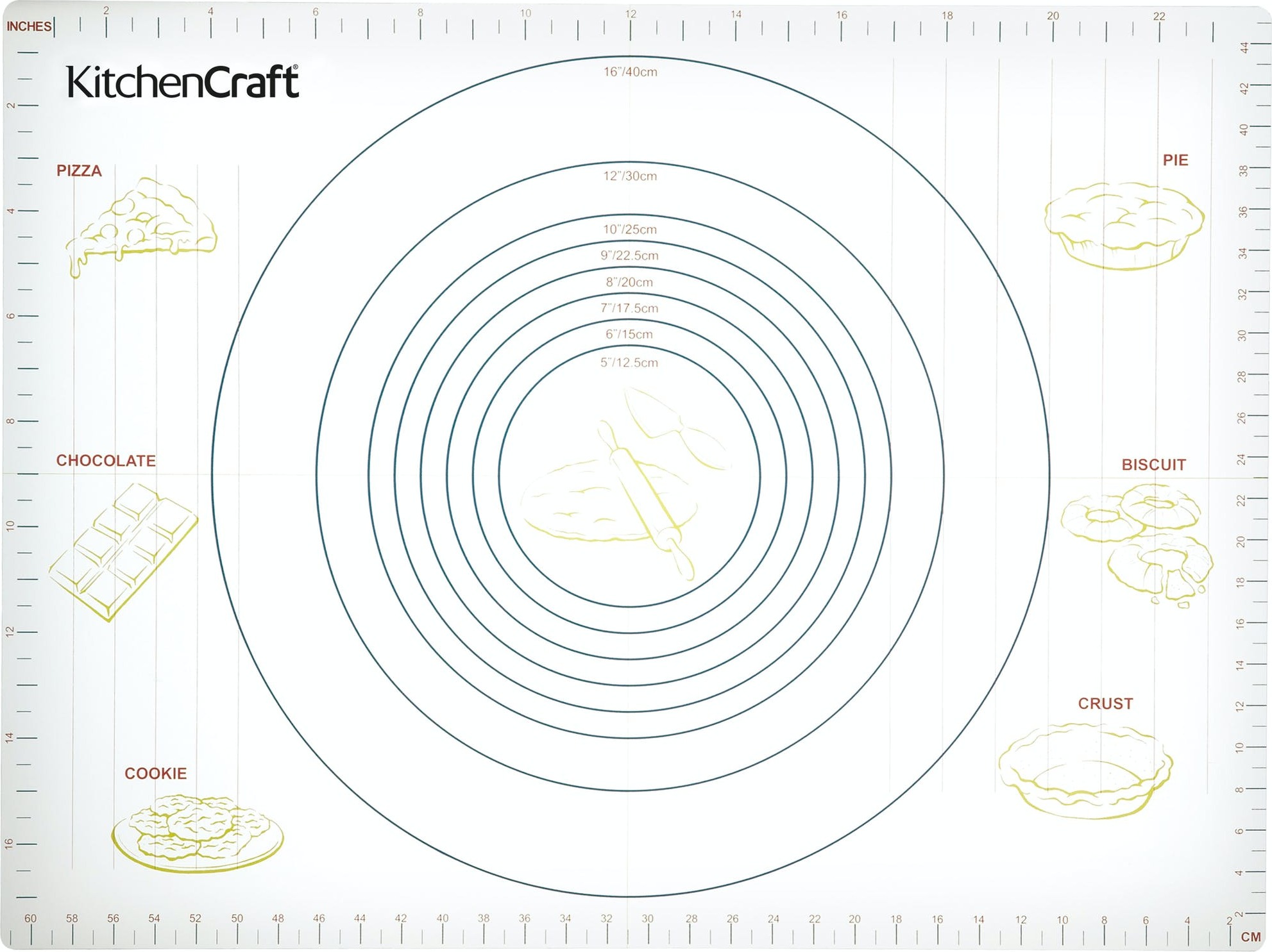 KitchenCraft Teigroller, Silikon XXL 61 x 43 cm KCPASTMAT