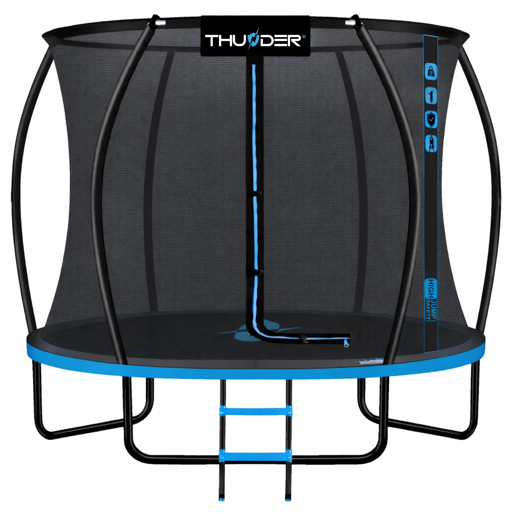 Thunder Záhradná trampolína Ultra 305 cm 10 ft vnútorná sieť 150 kg Čierna Modrá