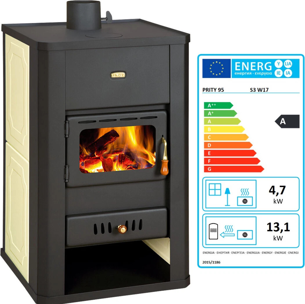 Kachle na drevo PRITY S3 W17 s vodným výmenníkom tepla – kachle na ústredné kúrenie – 17,8 kW