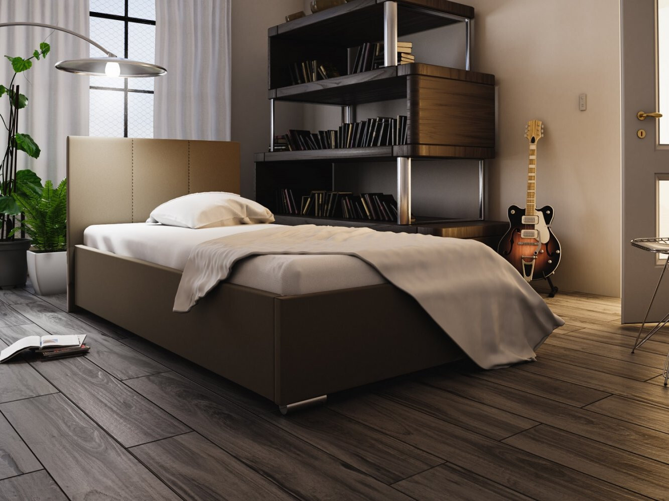 Einzelbett 90x200 FLEK 6 - beige