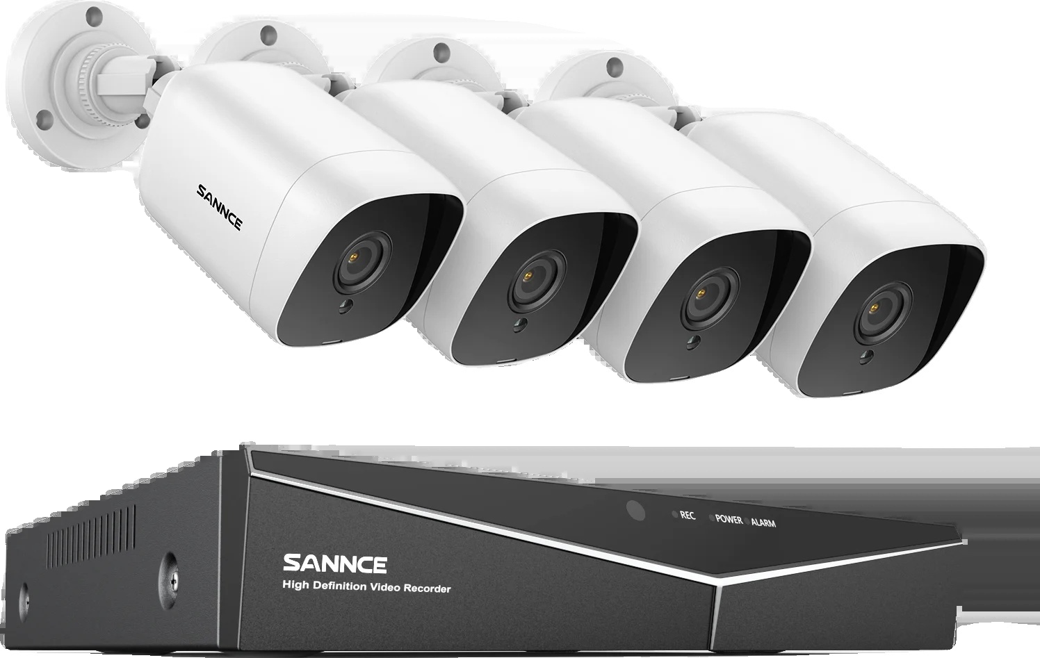 SANNCE 8CH DVR Kit, vysoké rozlíšenie 1080P, nočné videnie do 30 m, 8CH 4PCS DVR Kit-a, 1T