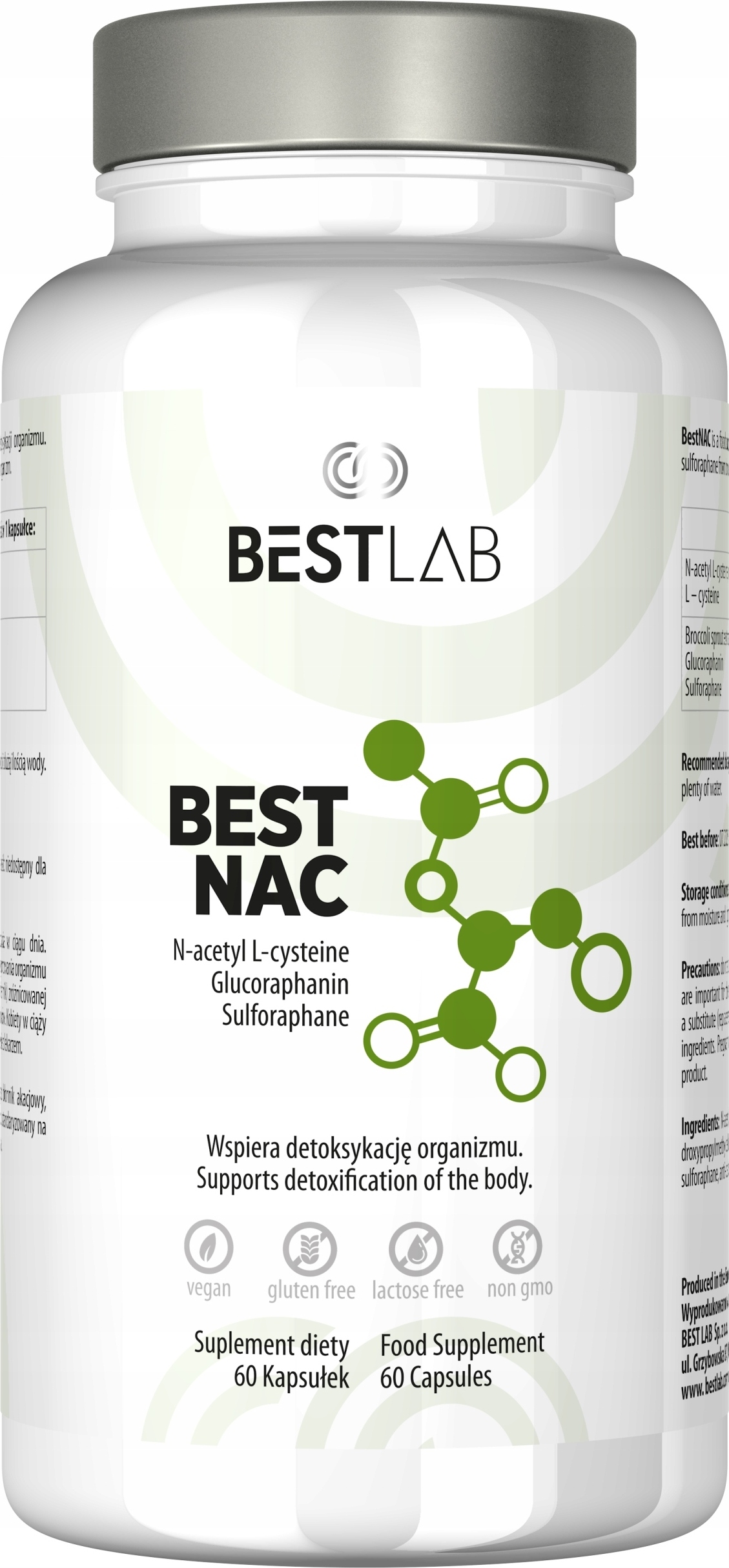 BestLab BestNAC N-Acetyl-L-Cystein 450 mg Glucoraphanin Sulforaphan 60 Kapseln