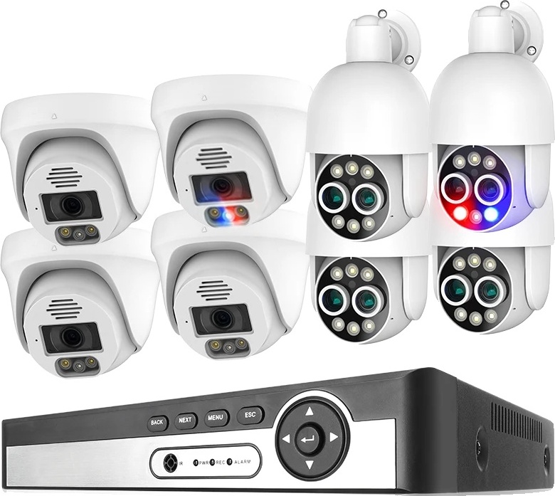8-kanálový bezpečnostný kamerový systém NVR, rozlíšenie 8 MP Ultra HD, inteligentná detekcia AI, 8CH NVR 8 CAM 8MP, žiadny