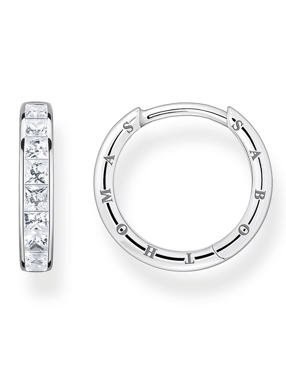 Creole In Argento 925 Con Zirconi Bianchi - Orecchini Donna Rodiati - Eleganti E Versatili - 24 Mm