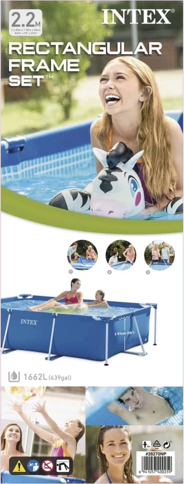 Obdĺžnikový rám na bazén INTEX 220x150x60 cm 28270NP