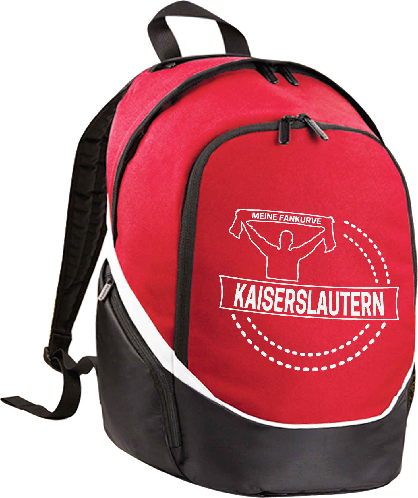multifanshop Rucksack - Kaiserslautern - Meine Fankurve, rot/schwarz, Größe one size