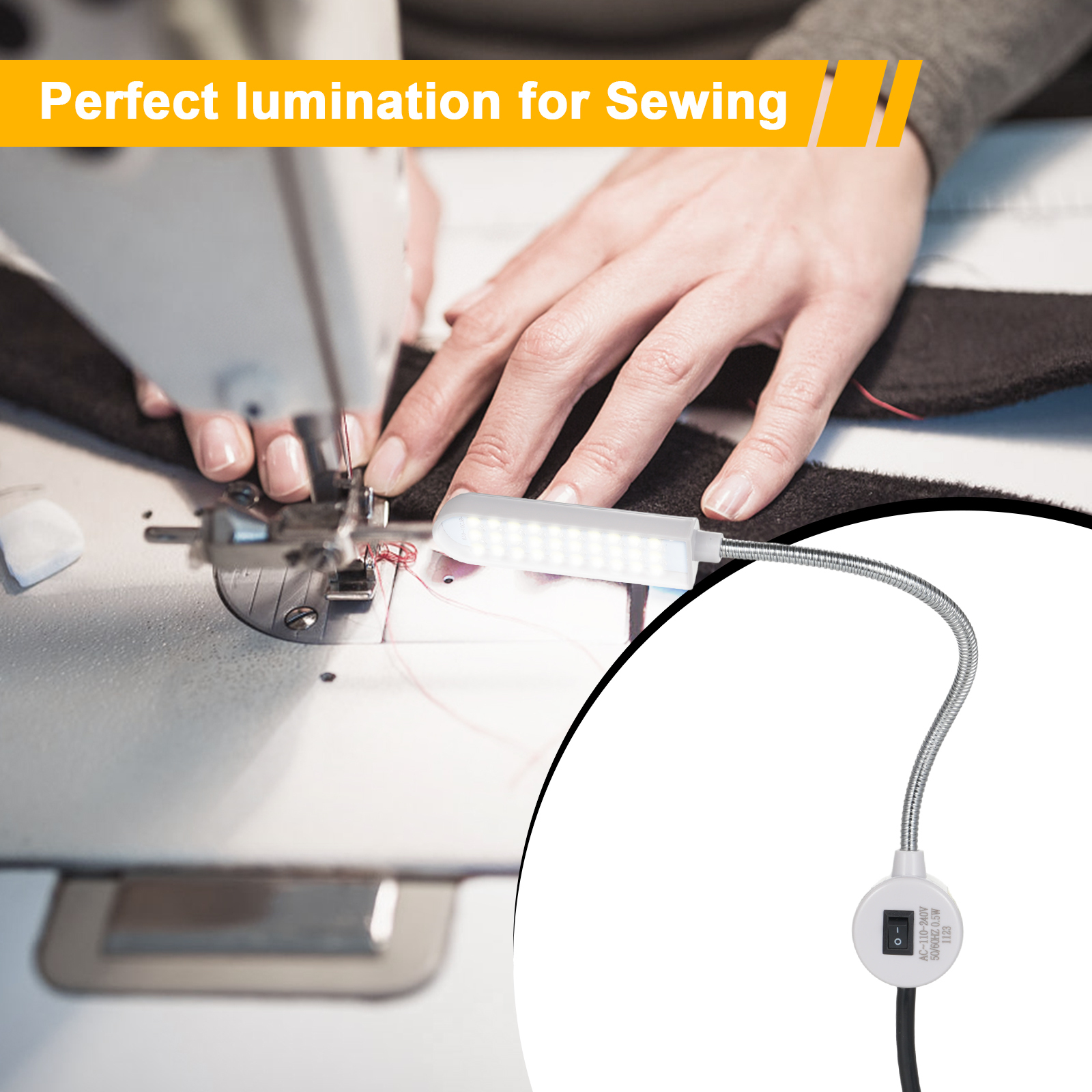 Douself 1 STueCK 30 LEDs Naehmaschinenlampe Magnetfuss LED-Leuchte Flexibles biegbares Rohr fuer die Hausarbeit Haushaltsarbeiten