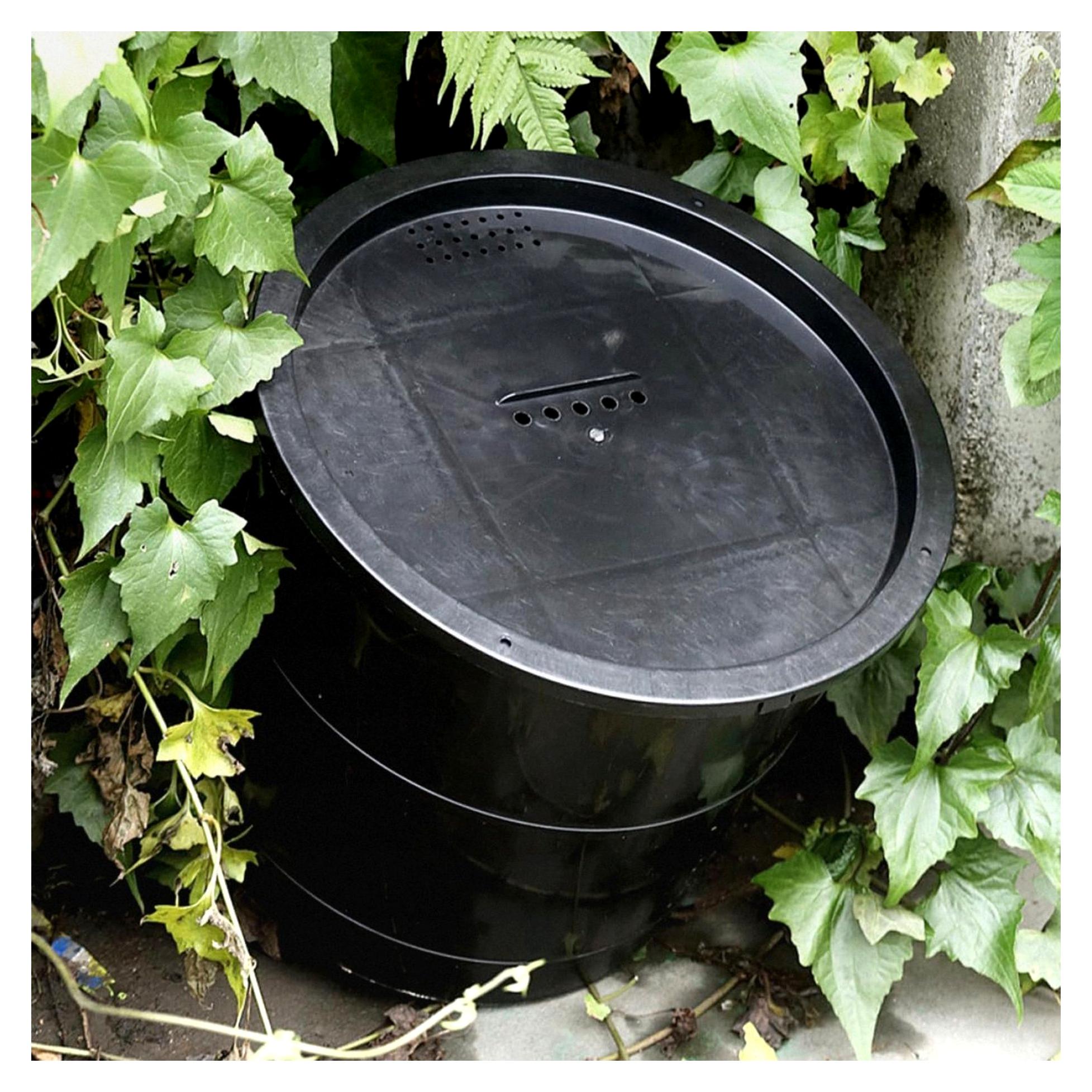 Markenlos Praktischer Imker Auffangeimer aus bruchfestem PP 14l Schwarz mit Bienenfänger für Imkereibedarf
