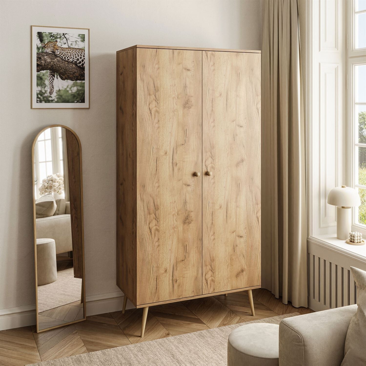 Kleiderschrank Eiche Geolt